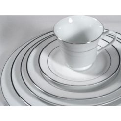 White with Silver Rim China, Per Piece